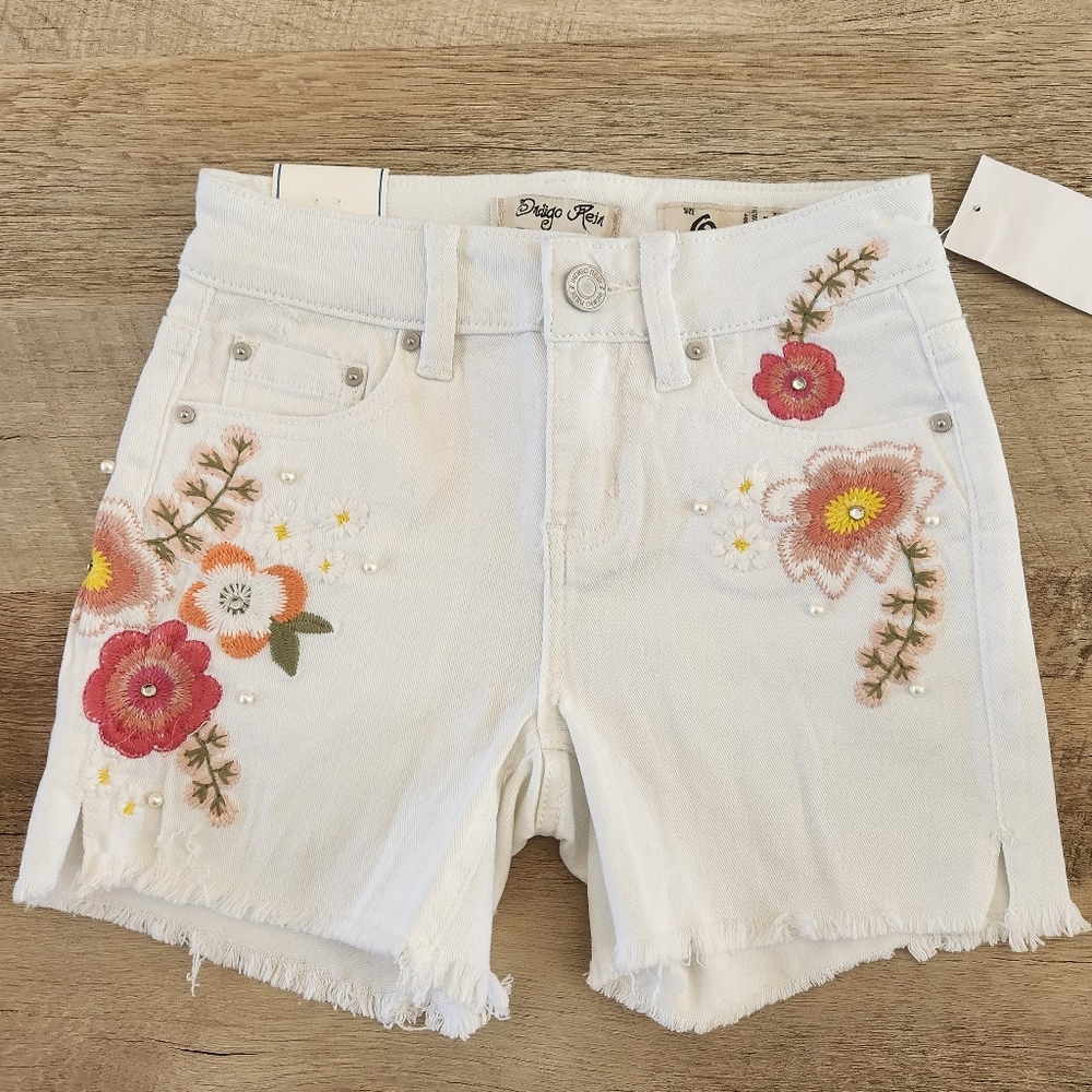 Indigo Rein White Cutoff Jean Shorts